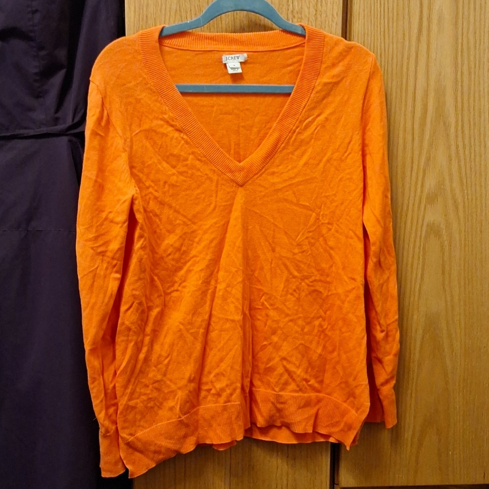 J. Crew V-neck Cotton Sweater, Size M NWOT